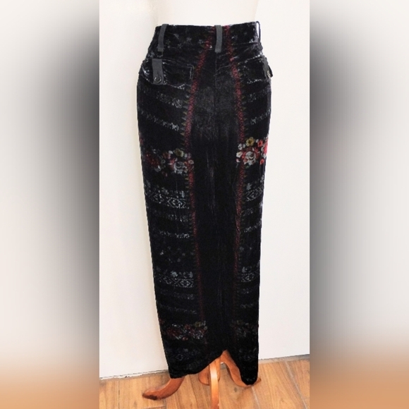 RAYON SILK BLEND VELVET JOHNNY WAS TROUSERS - Picture 5 of 13